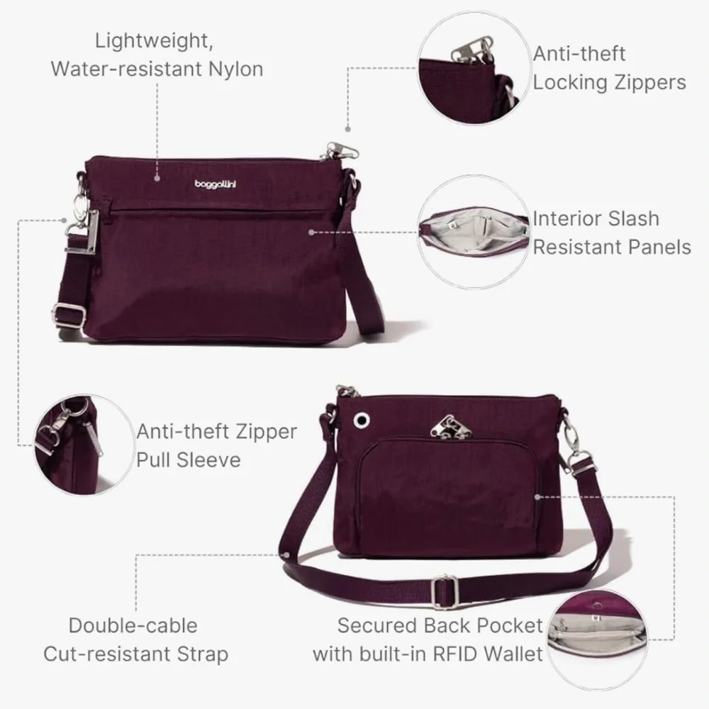 Baggallini Plum Crossbody Bag - Picture 2 of 4